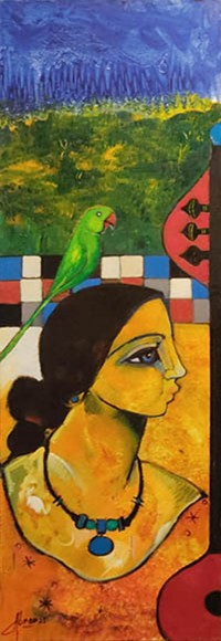 Abrar Ahmed, 12 x 36 Inch, Oil on Canvas, Figurative Painting, AC-AA-595